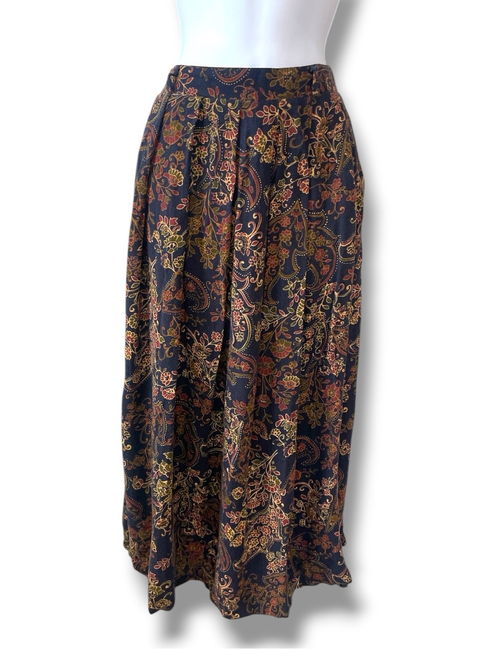Sag Harbor Vintage Maxi Skirt M Floral Paisley Whimsy Goth Dark Academia 90s - Picture 5 of 8